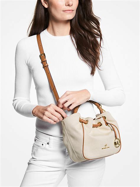 michael kors montauk small convertible crossbody|Montauk Small Canvas Crossbody Bag .